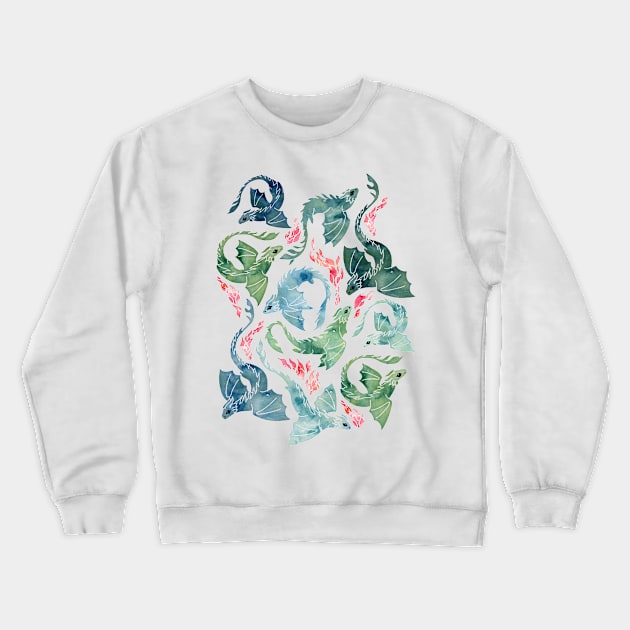 Dragon fire blue & green Crewneck Sweatshirt by adenaJ